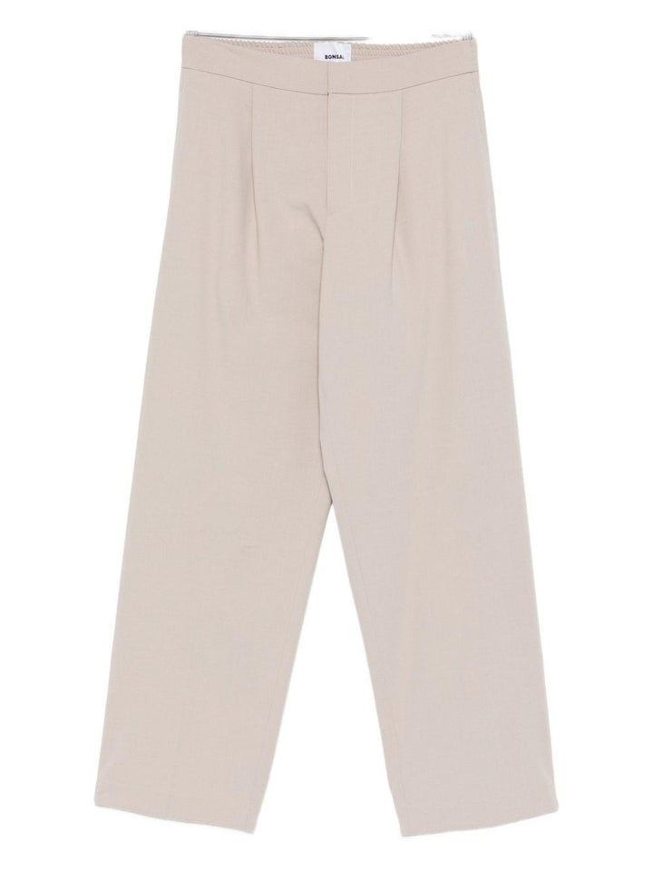 Pantaloni con piega beige 