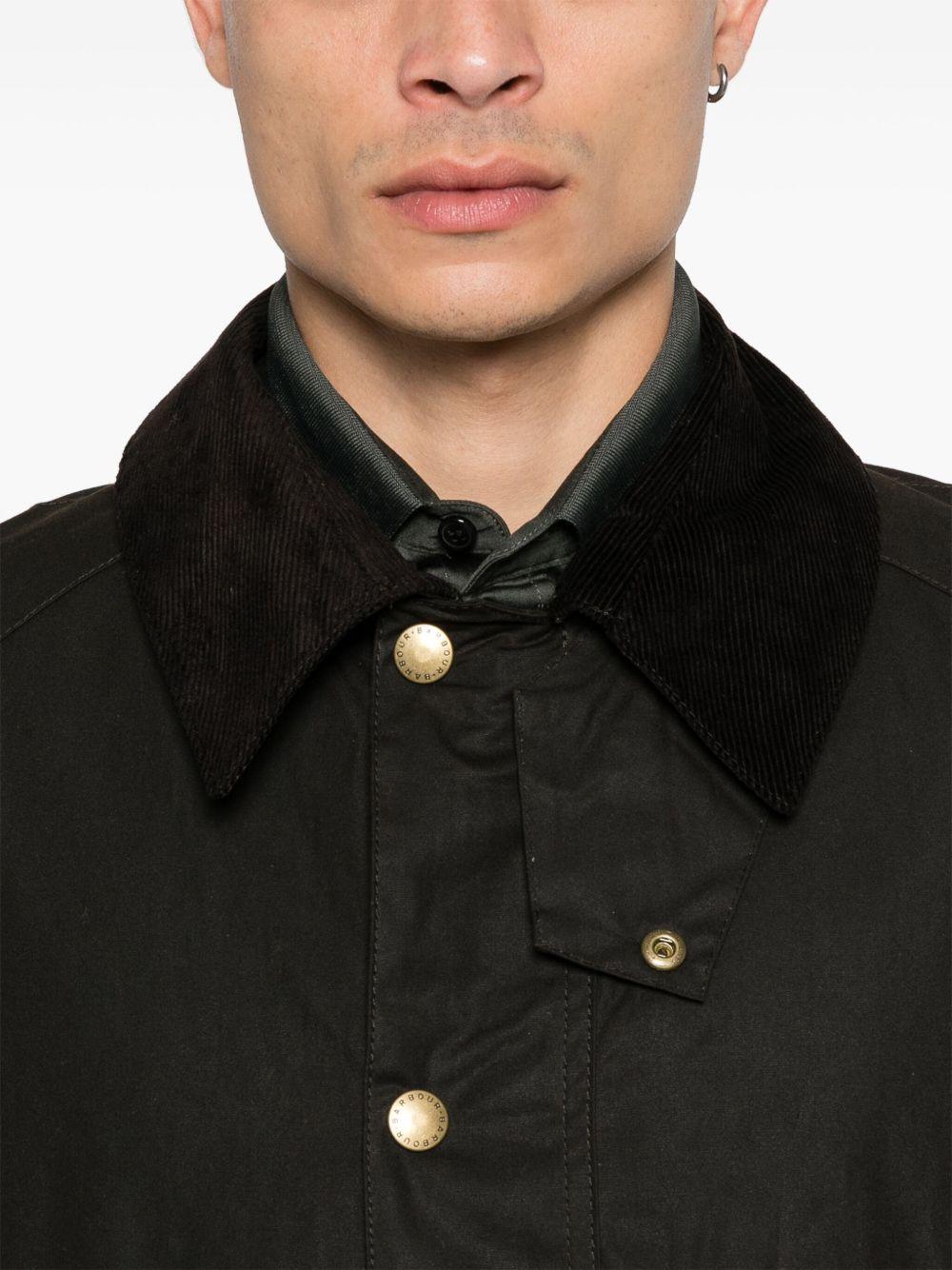 Giacca Ashby marrone oliva cerata 