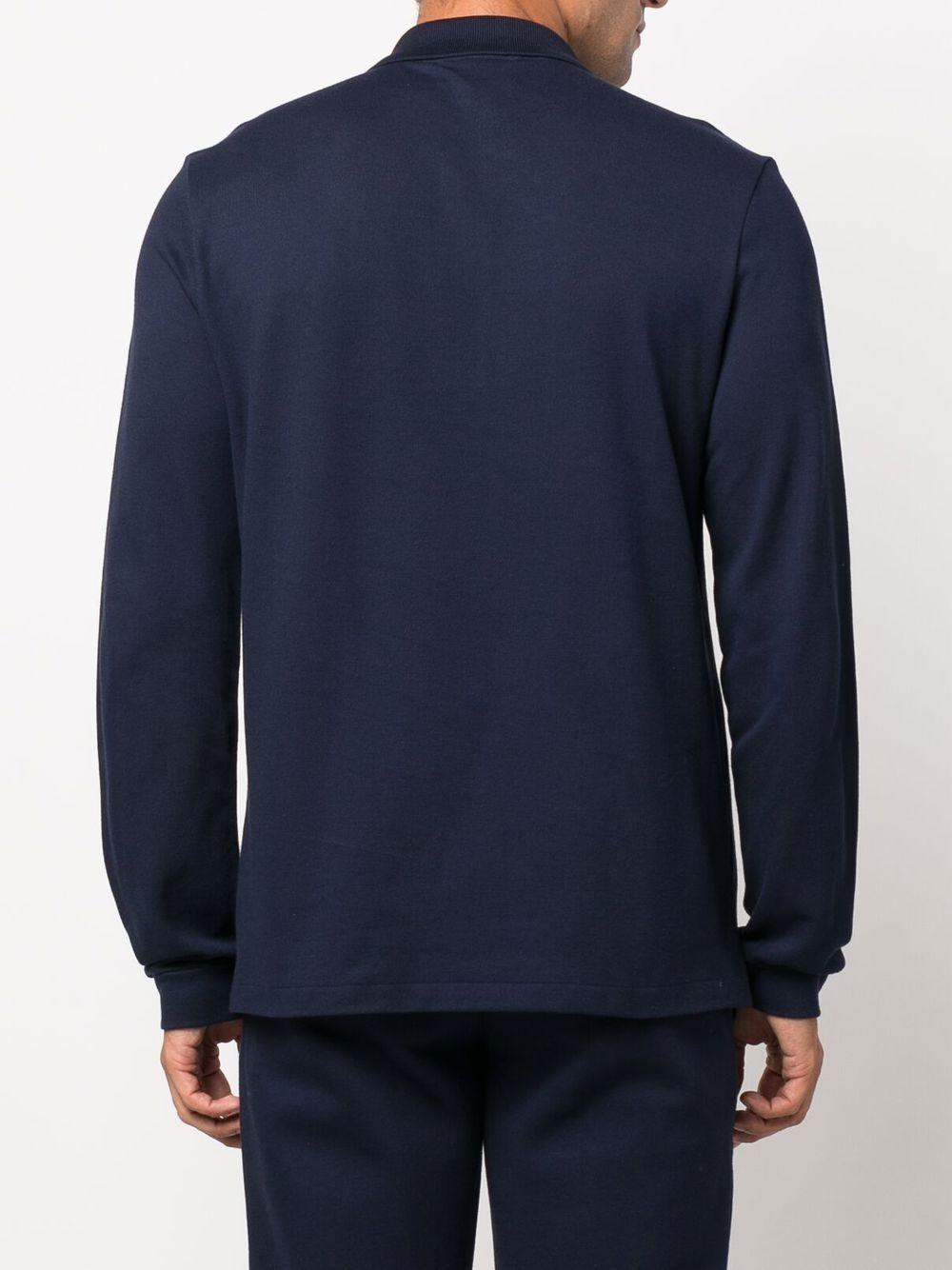 Polo blu navy con maniche lunghe 