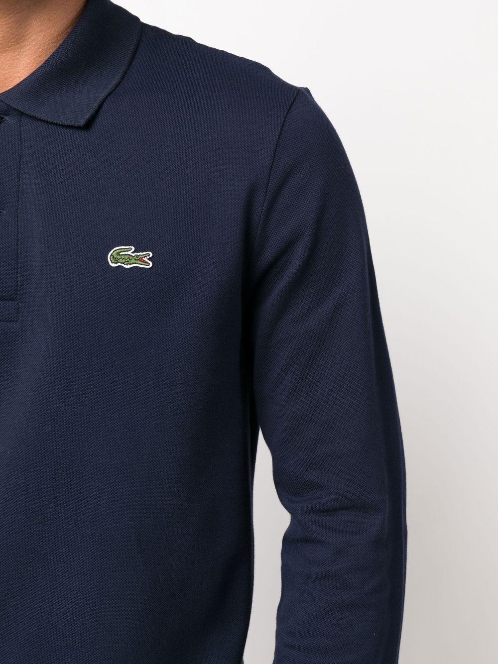 Polo blu navy con maniche lunghe 