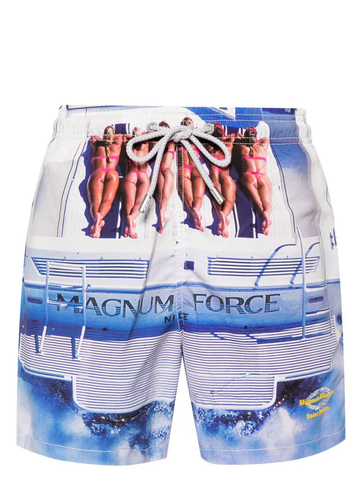 Costume da bagno bianco con stampa 