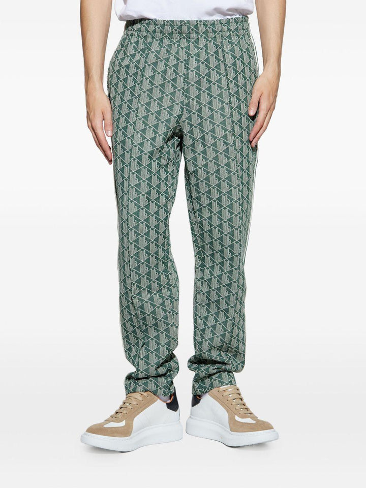 Pantaloni verdi con monogramma 