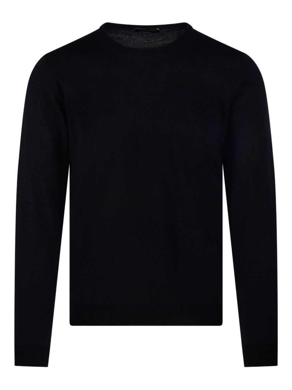Maglione nero girocollo a maniche lunghe 