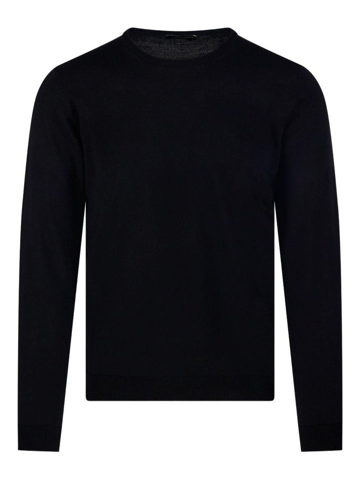 Maglione nero girocollo a maniche lunghe 