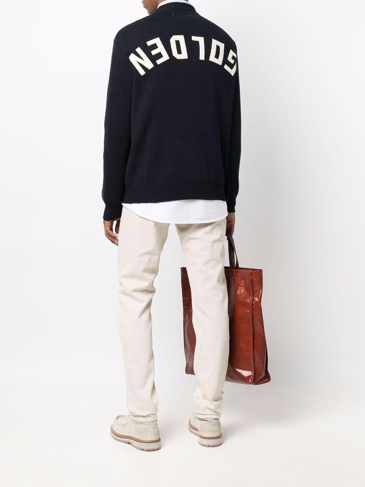 Maglione dark blue con applicazione 