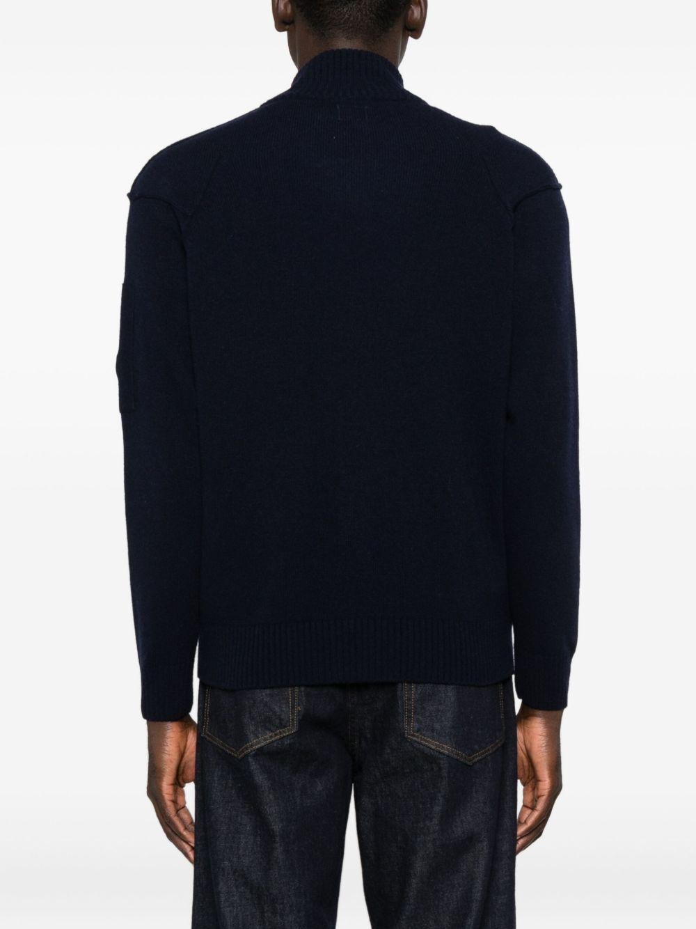 Cardigan blu navy con zip