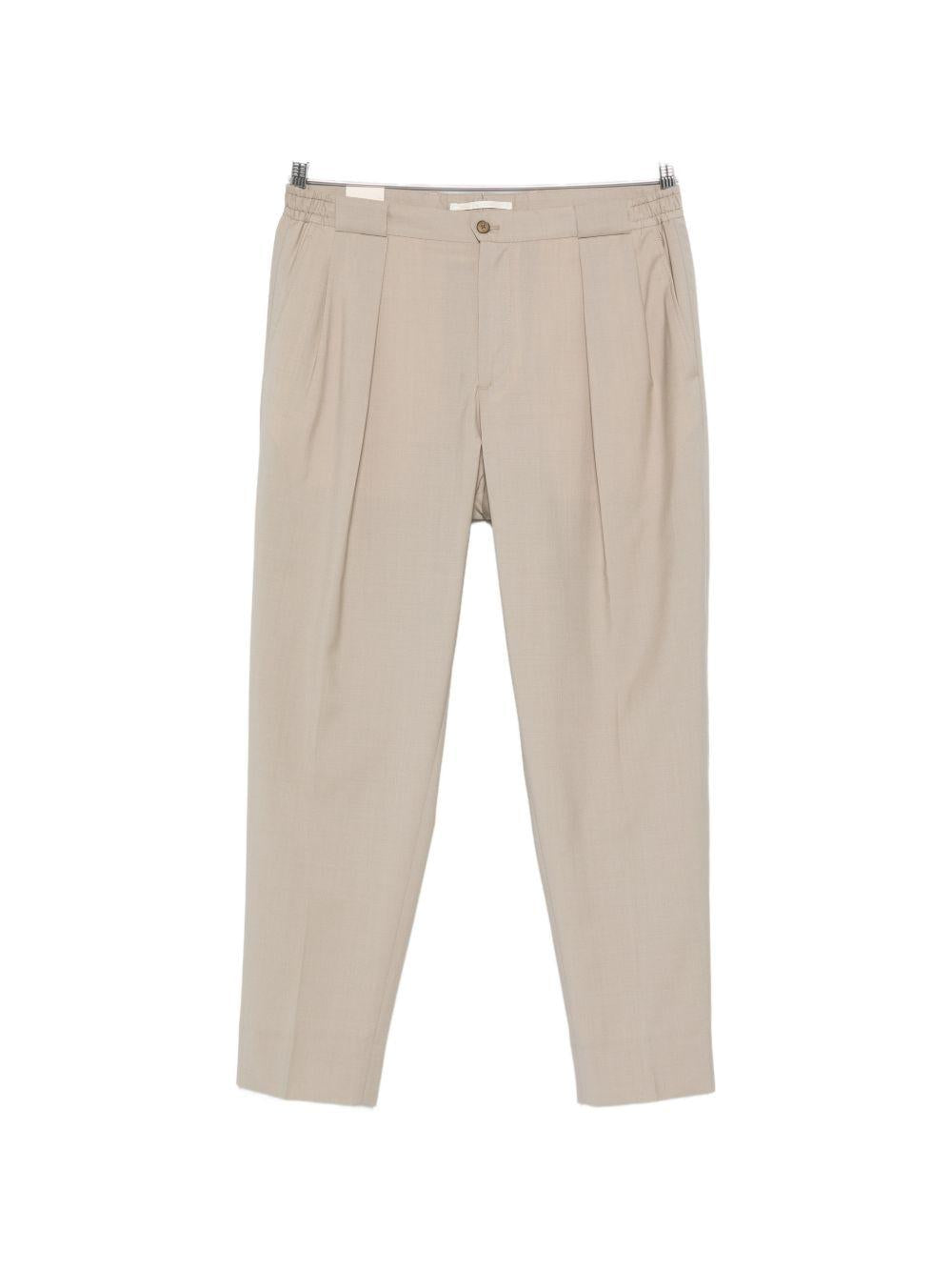 Pantaloni Portobello kaki con pieghe 