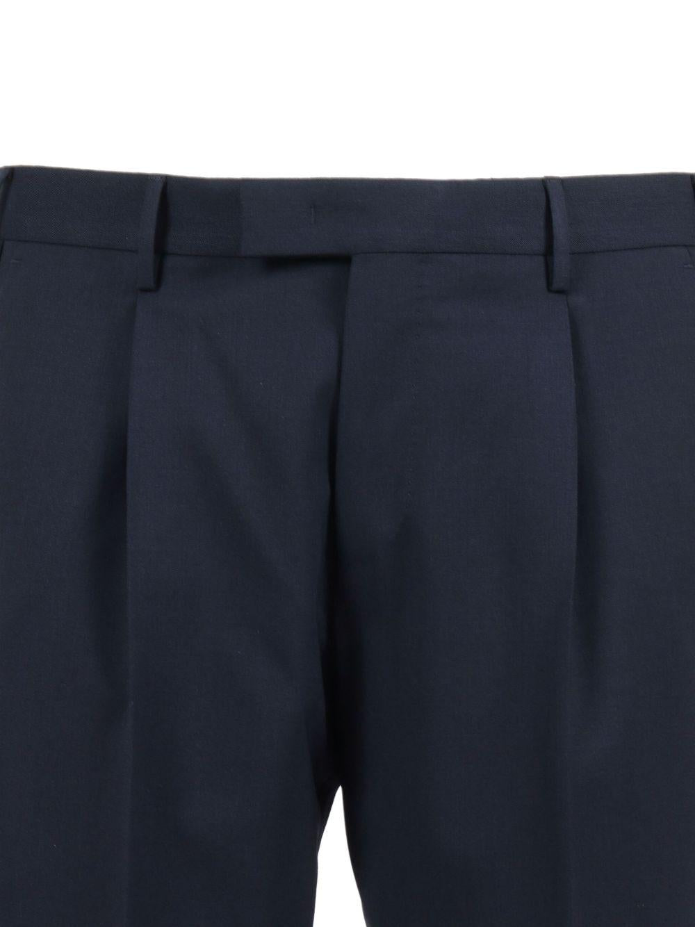 Pantaloni navy con pieghe 
