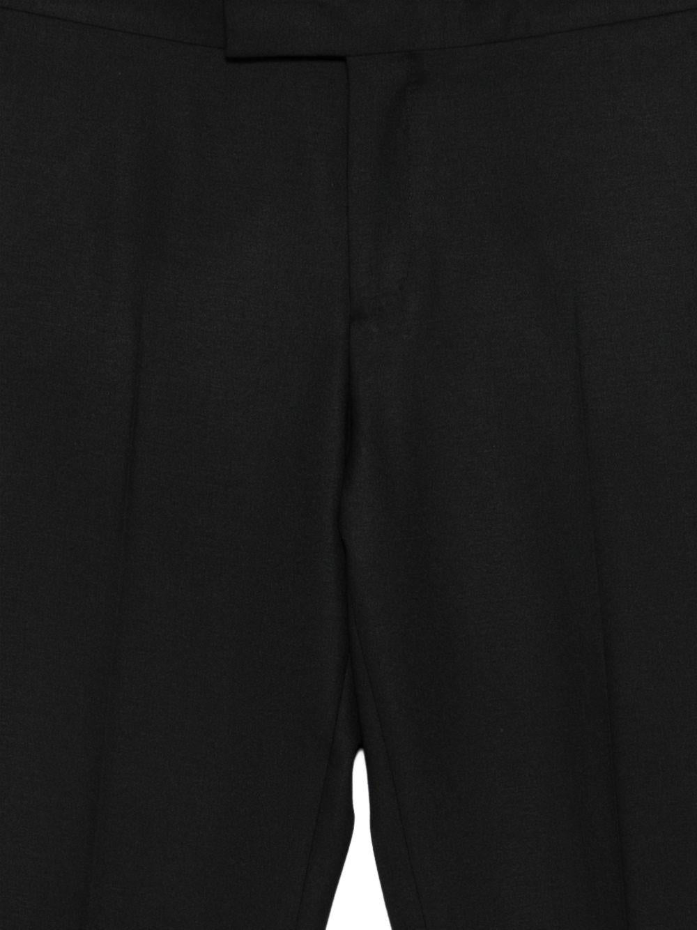 Pantaloni neri con passanti in lana vergine 
