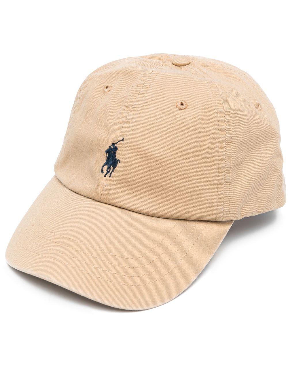 Cappello da baseball beige e blu navy con ricamo 