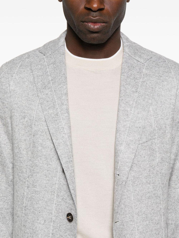 Maglione bianco opaco con girocollo e finiture a coste 