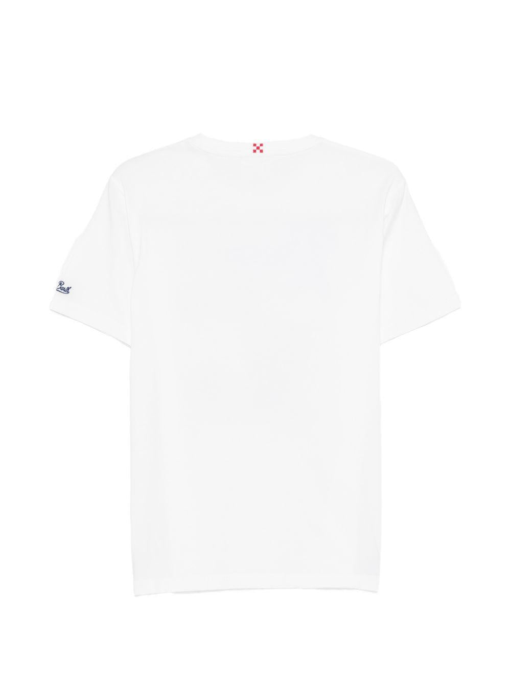 T-shirt bianca in cotone con stampa 