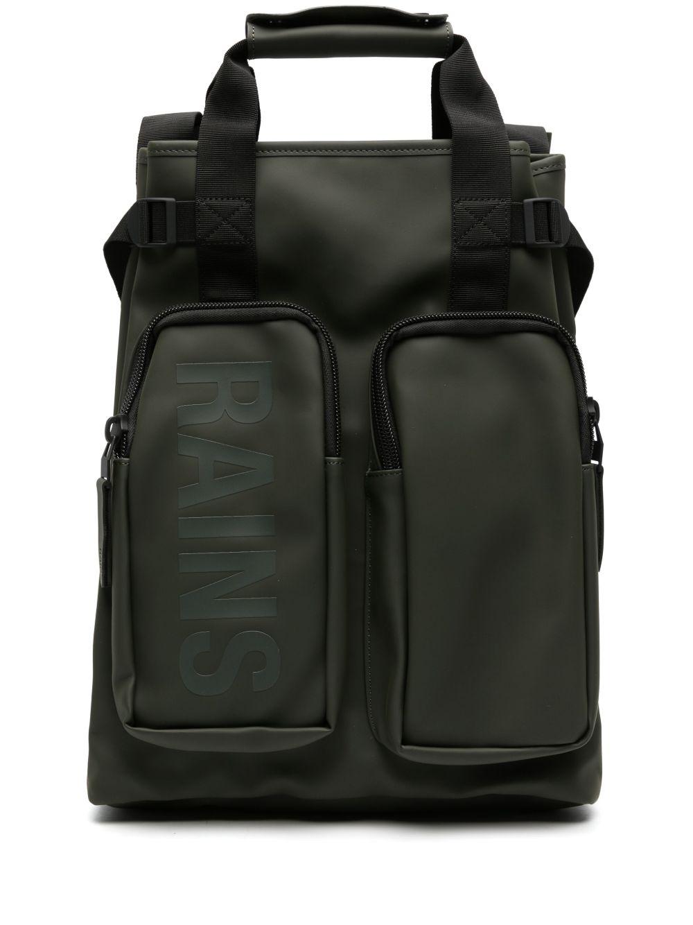 Zaino verde con stampa 