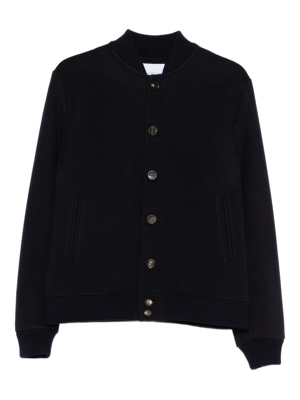 Bomber blu con bottoni 