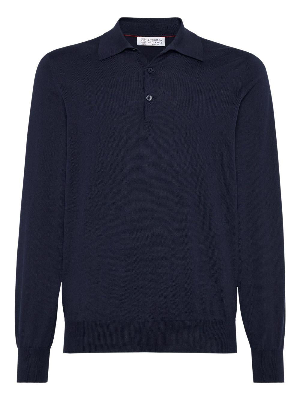 Maglione stile polo blu navy 
