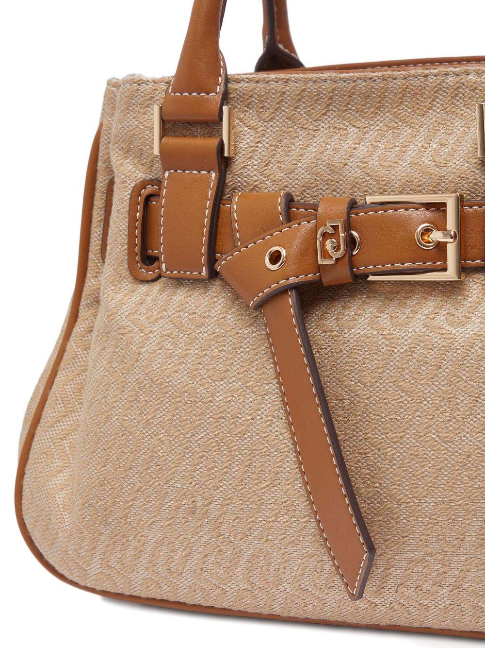 Borsa tote jacquard con fibbia 