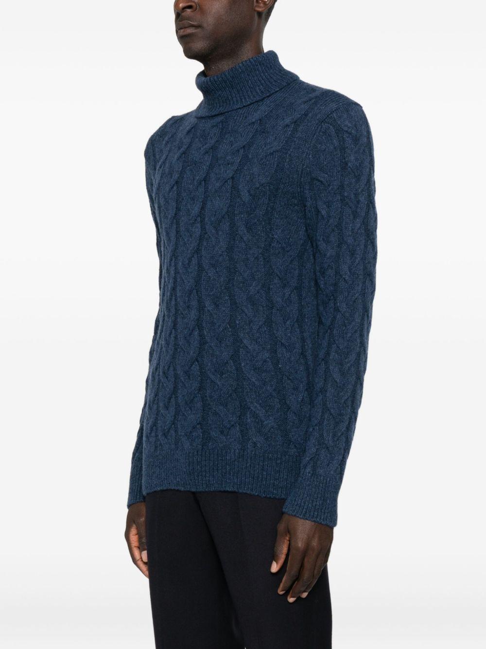 Maglione a collo alto blu scuro 