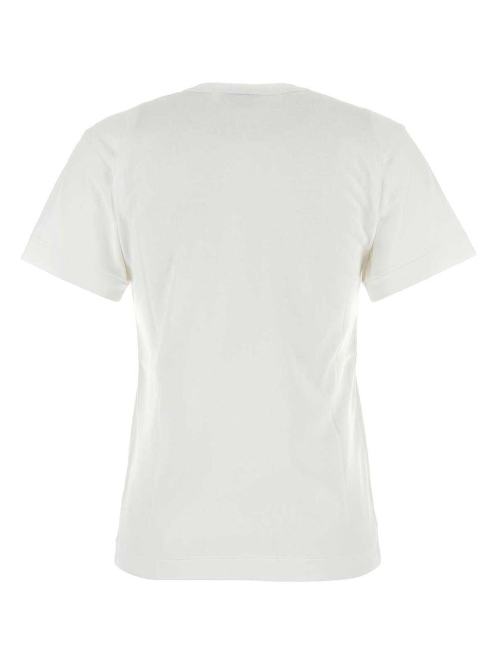 T-shirt bianca con stampa cuore rosso 