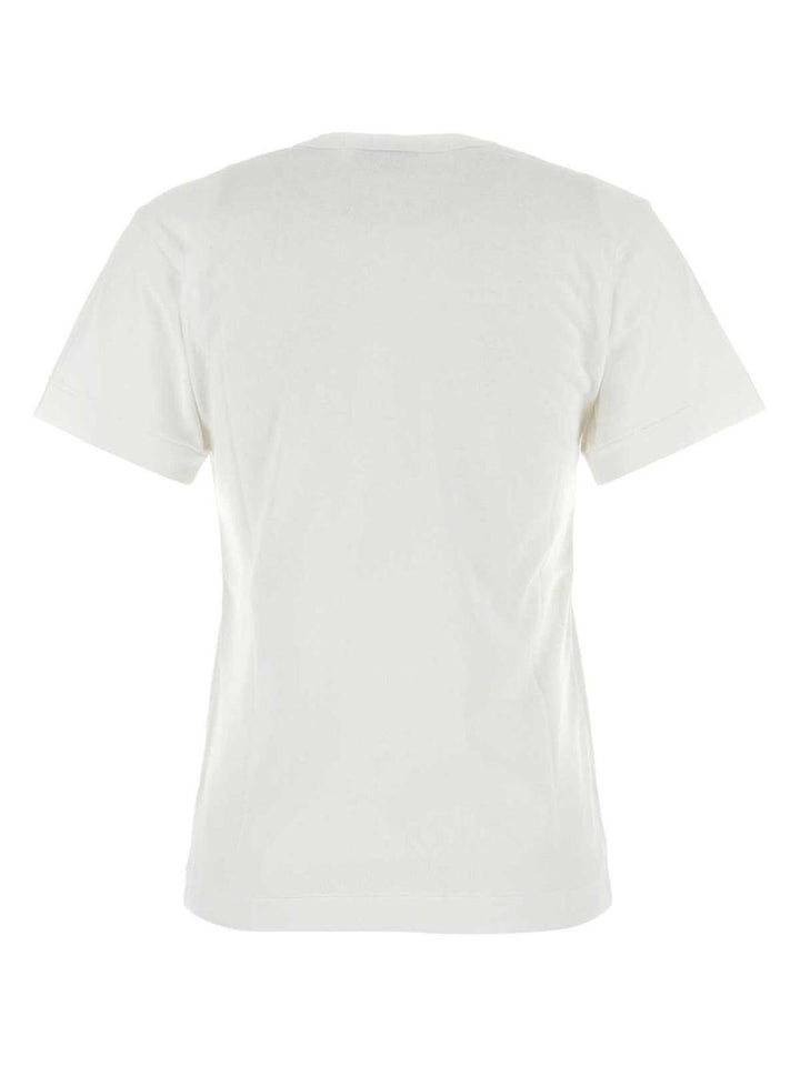T-shirt bianca con stampa cuore rosso 