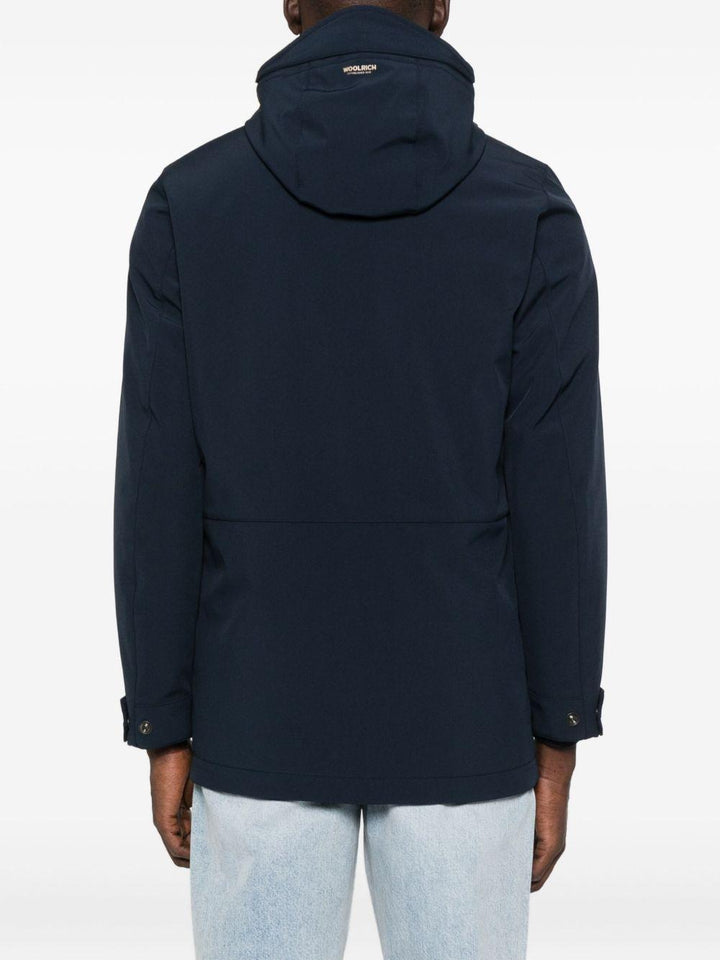 Giaccone con cappuccio blu navy 