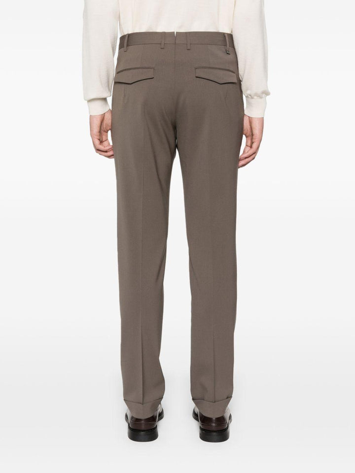 Pantaloni grigi con polsini plissettati 