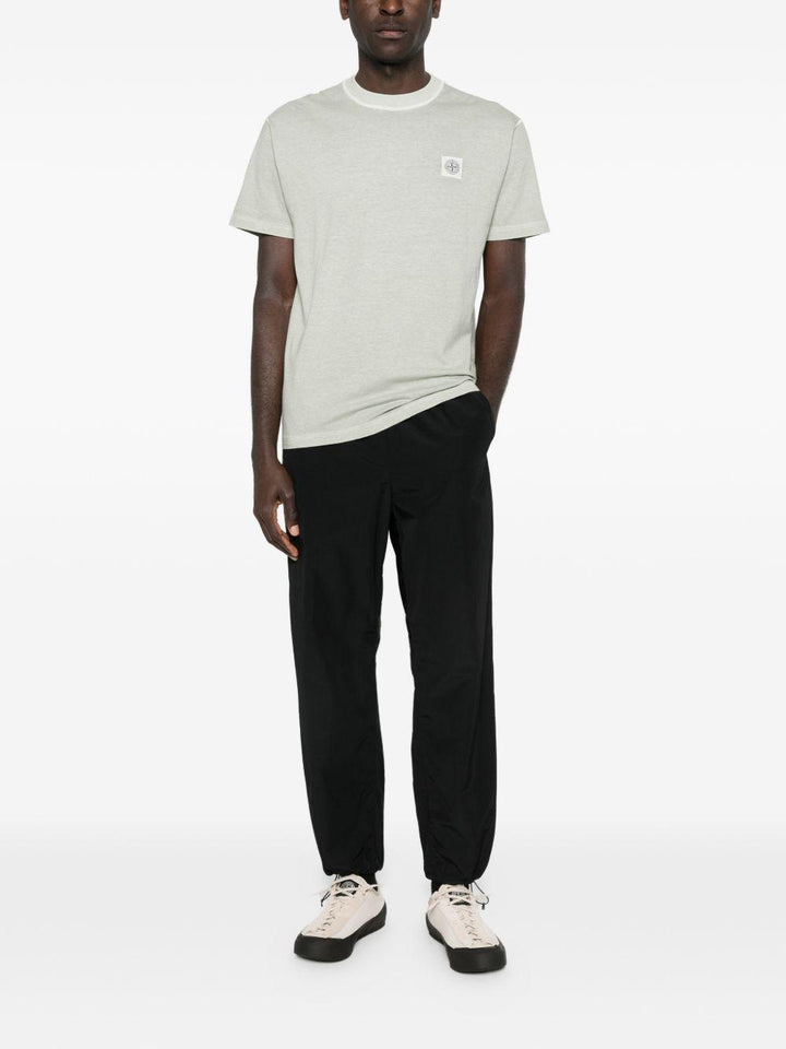 T-shirt sage con applicazione logo 