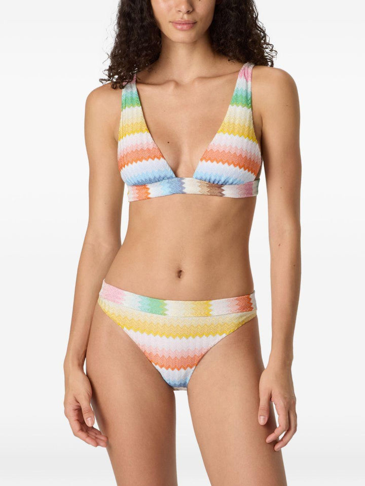 Bikini con motivo a zigzag 