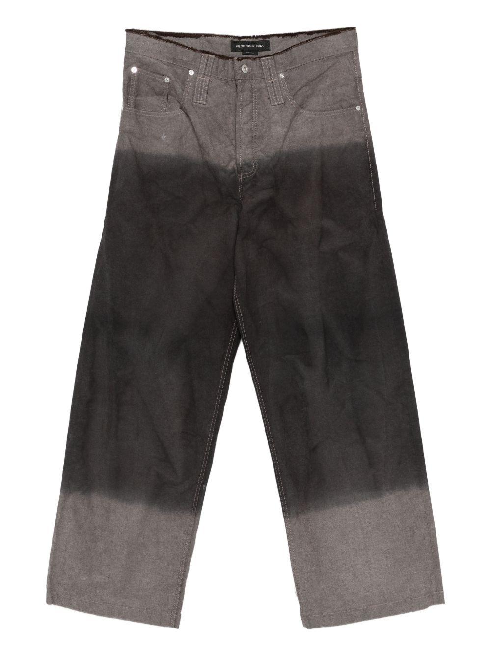 Jeans grigi con fantasia tie dye 