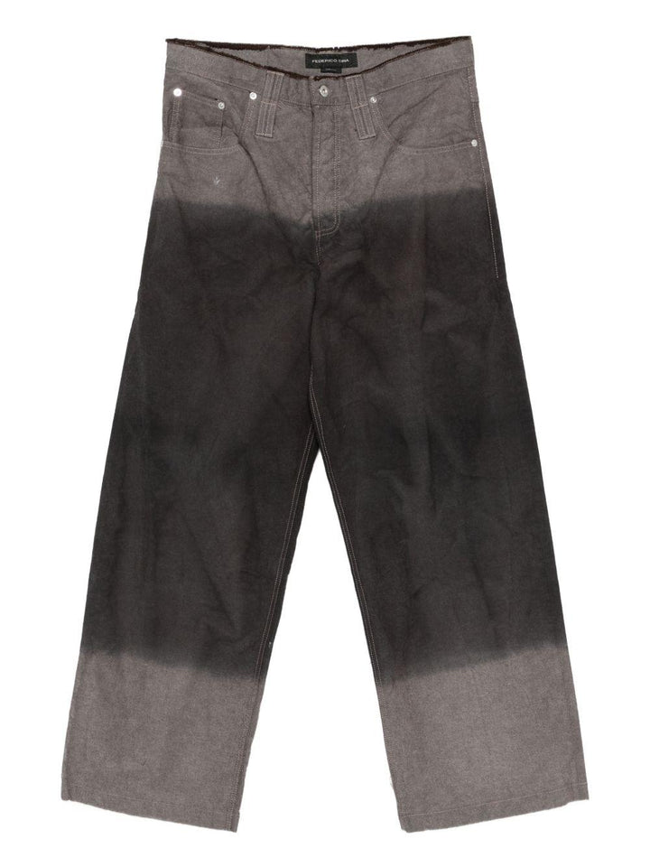 Jeans grigi con fantasia tie dye 