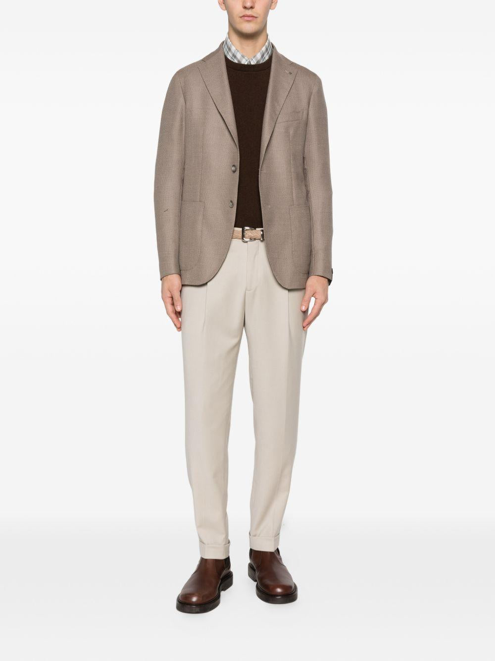 Pantaloni plissé beige 
