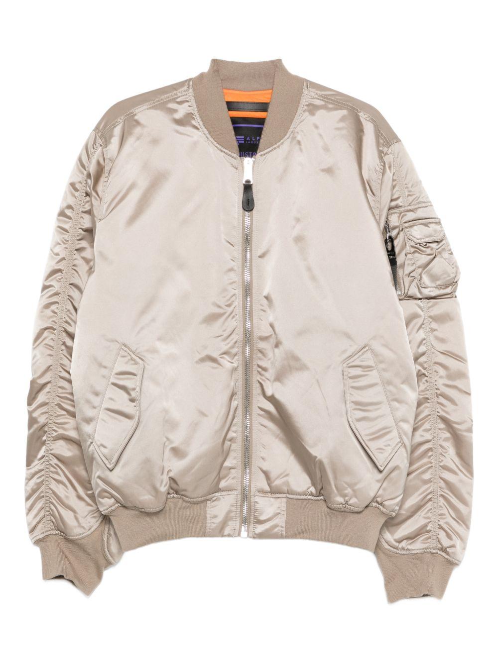 Bomber con zip beige 