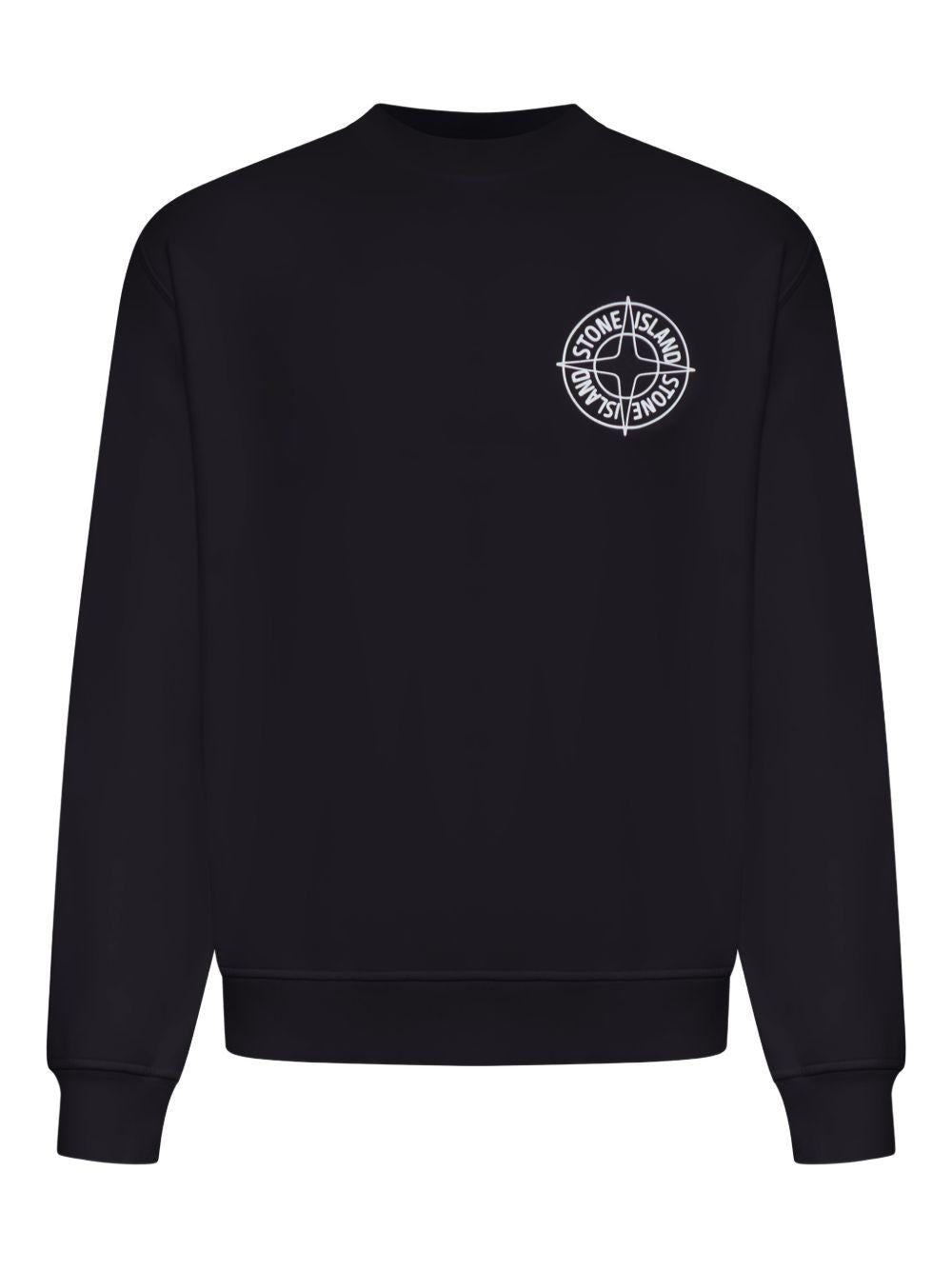 Felpa girocollo nero con logo 