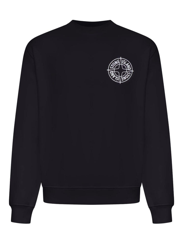 Felpa girocollo nero con logo 