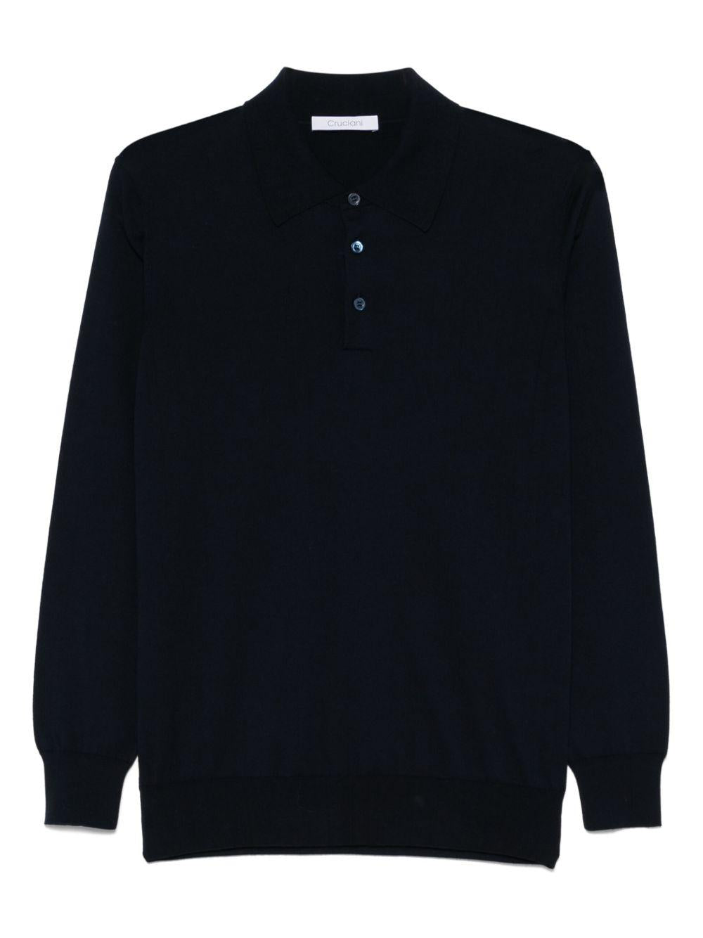 Polo blu in maglia 