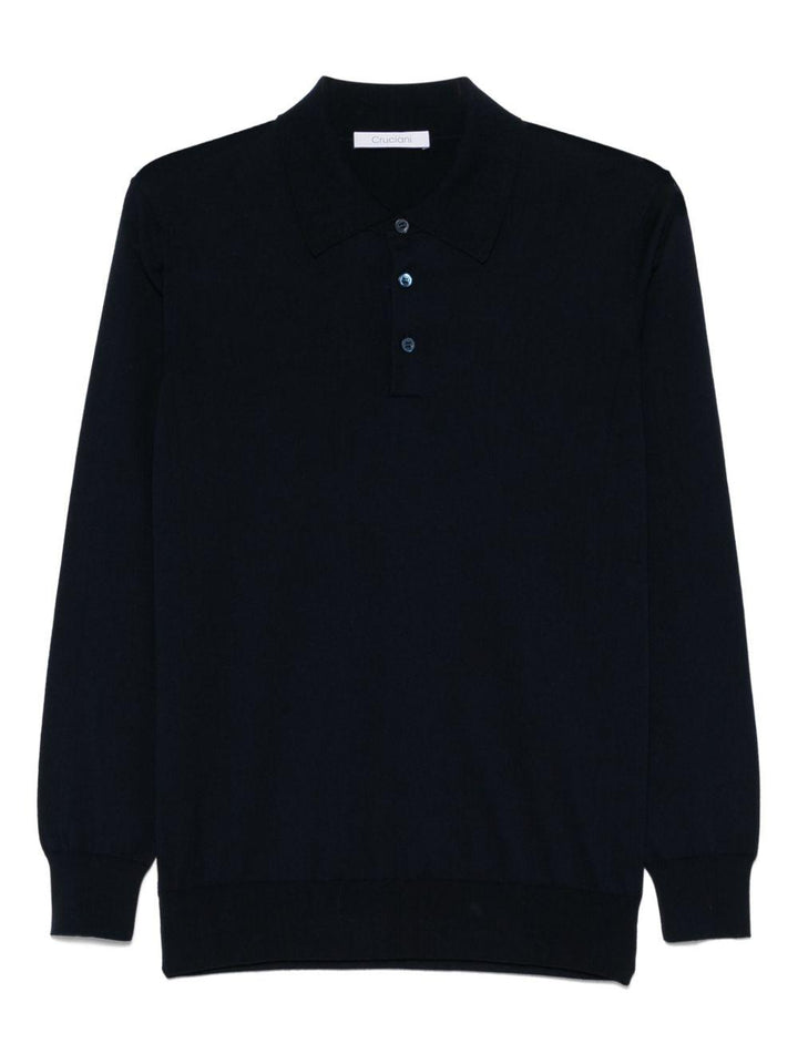 Polo blu in maglia 