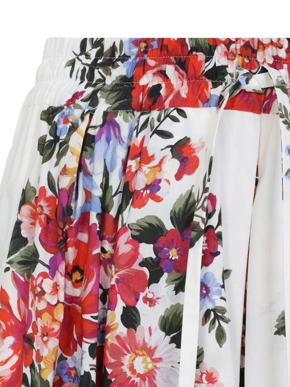 Gonna midi con stampa a fiori 