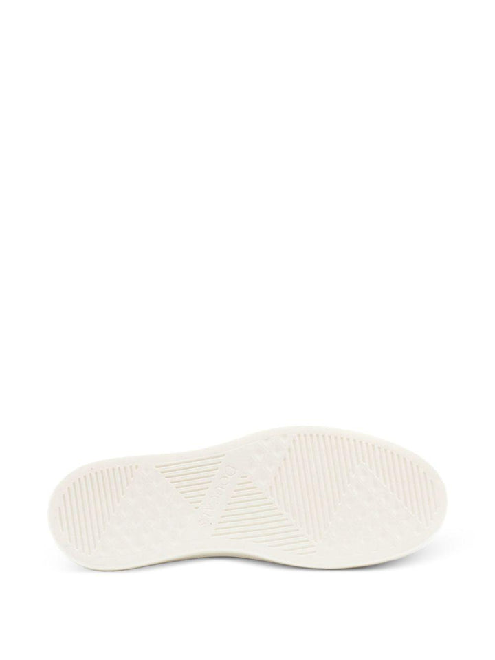 Sneakers cacao in pelle scamosciata con cuciture a contrasto 