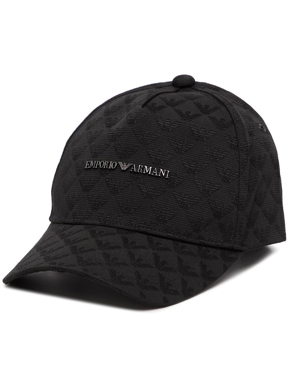 Cappello da baseball nero con stampa 
