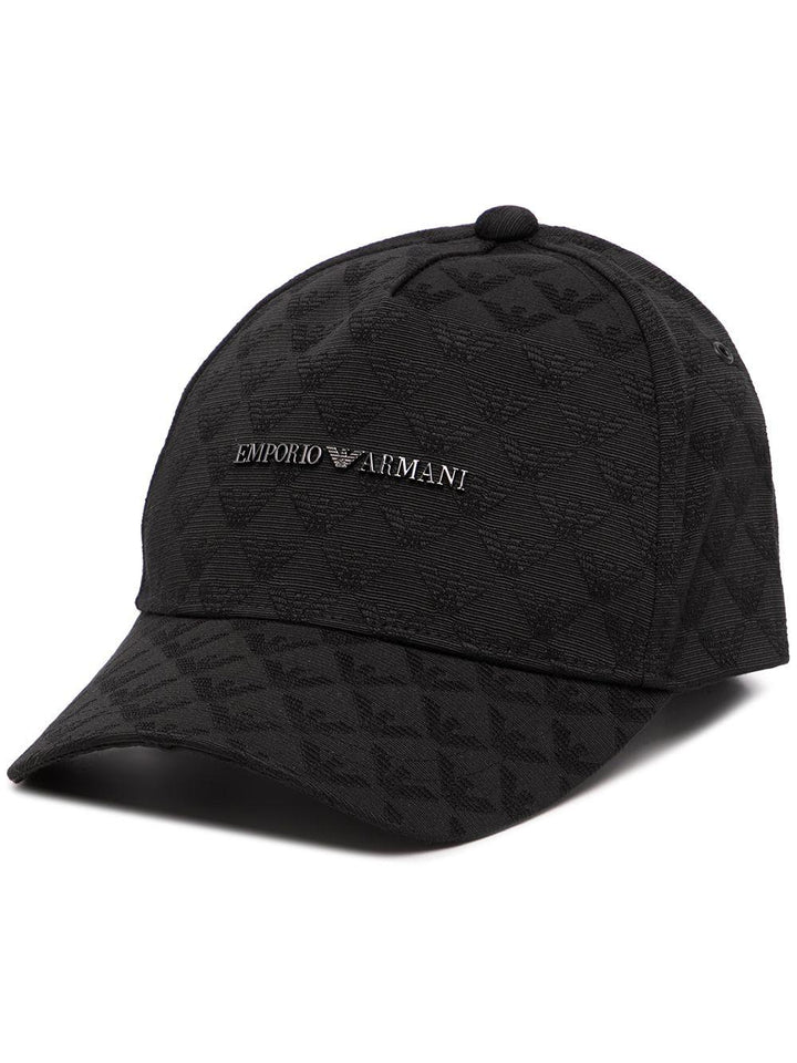 Cappello da baseball nero con stampa 