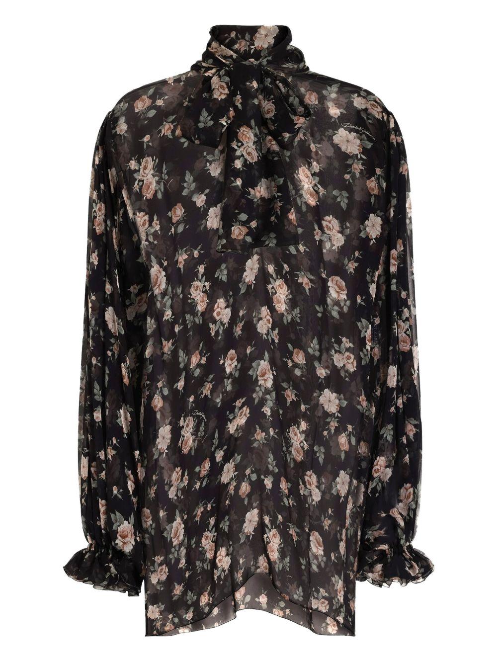 Camicia in seta a fiori 
