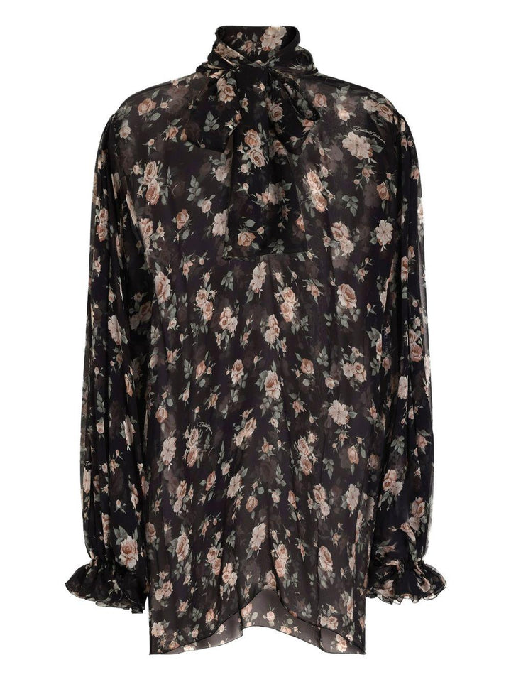 Camicia in seta a fiori 