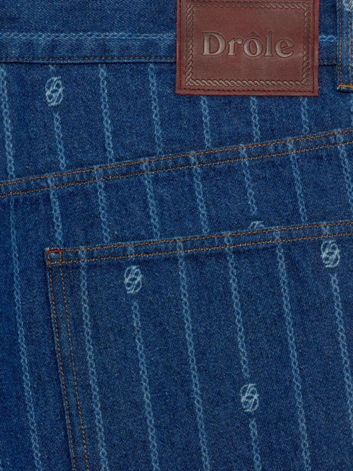 Jeans gessati blu micrologo 