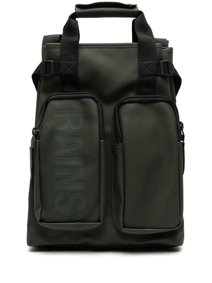 Zaino verde con stampa 