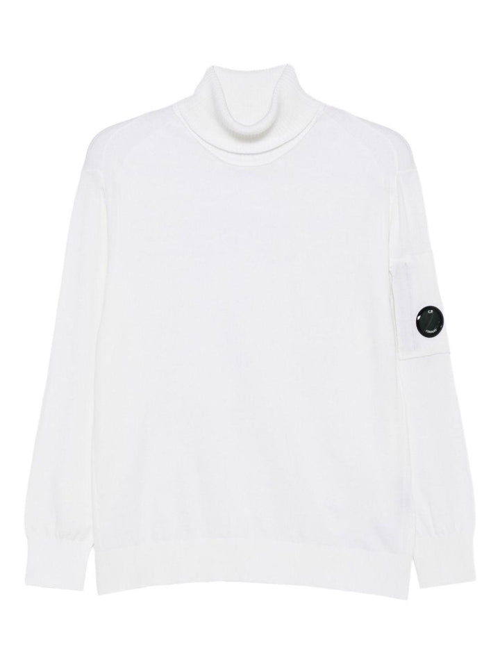 Maglione bianco a collo alto 