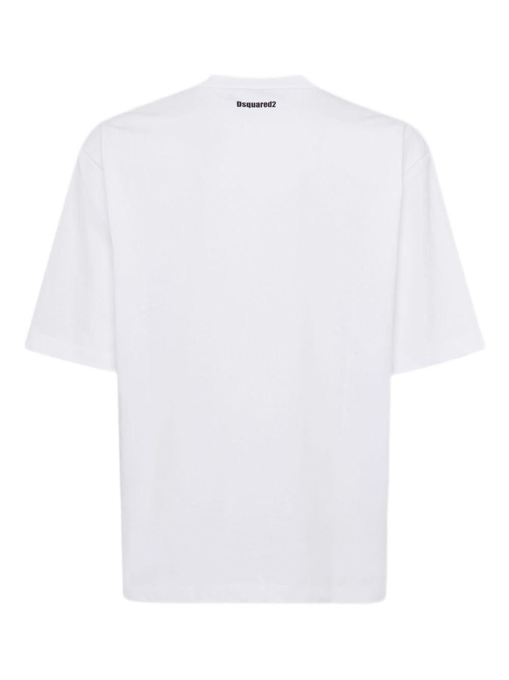 T-shirt bianca Obsessed2 con girocollo 