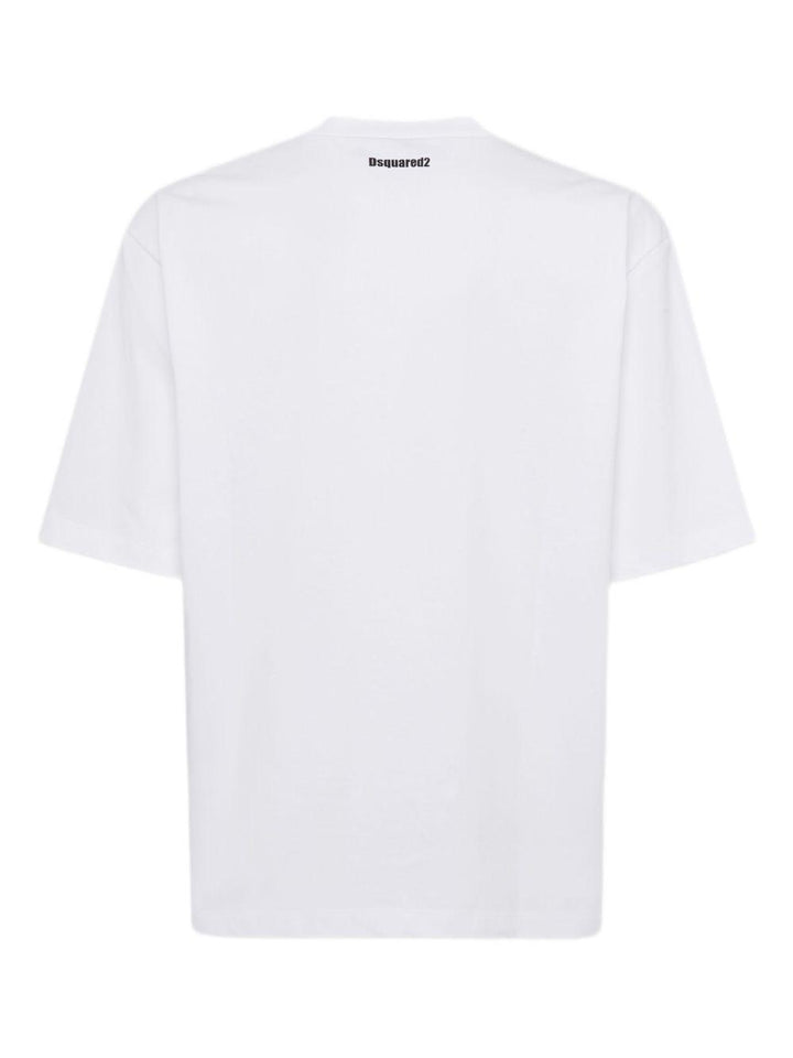 T-shirt bianca Obsessed2 con girocollo 