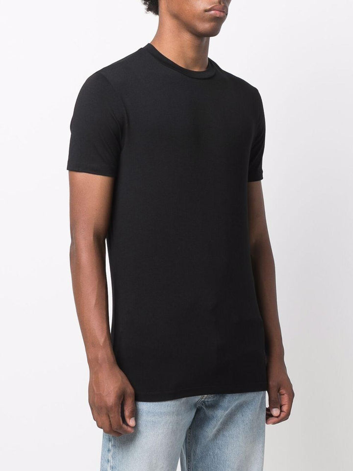 T-shirt girocollo nera con stampa 