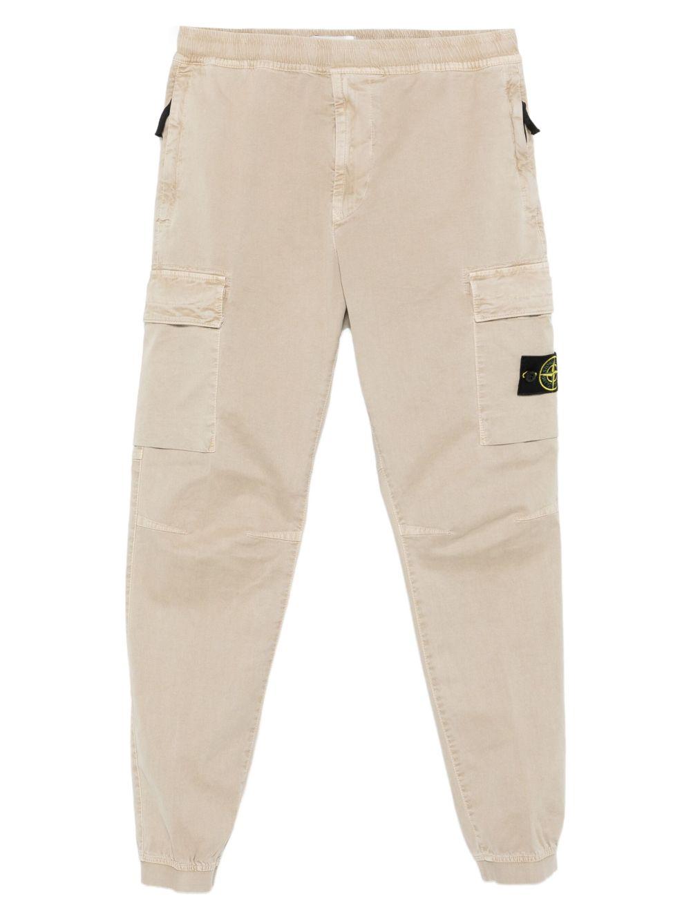Cargo beige con orli elasticizzati 
