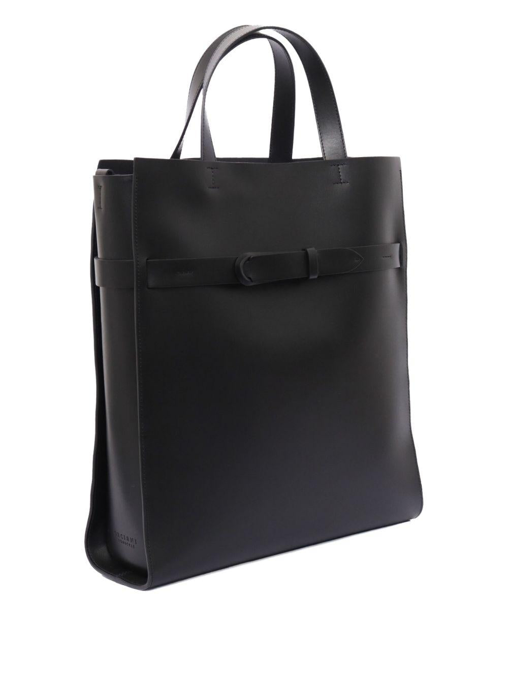 Borsa tote nera con fibbia 