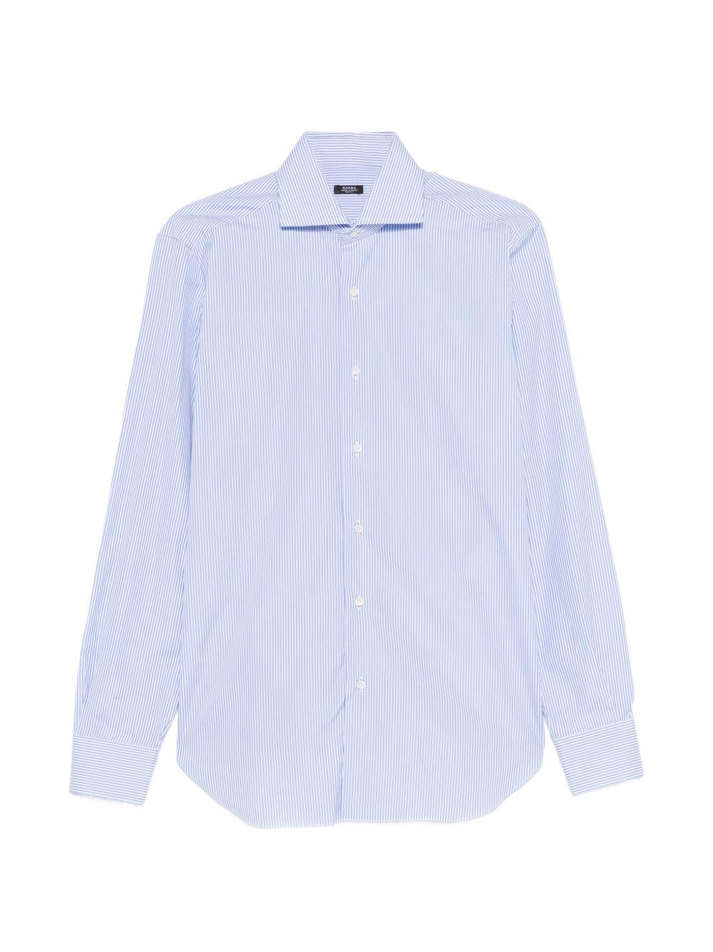 Camicia azzurra/bianca in cotone 
